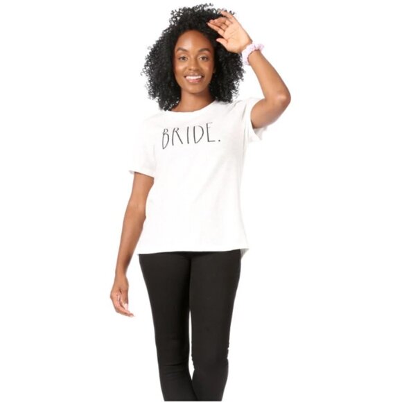 💕RAE DUNN💕 Bride T-Shirt & Something Blue Scrunchie Large L NWT - Picture 1 of 11